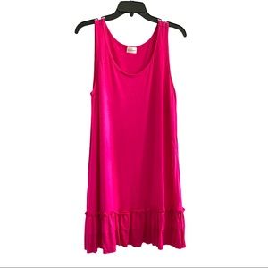 NWT Hot Pink Tunic Tank/Dress with Ruffle Hem - Size Small